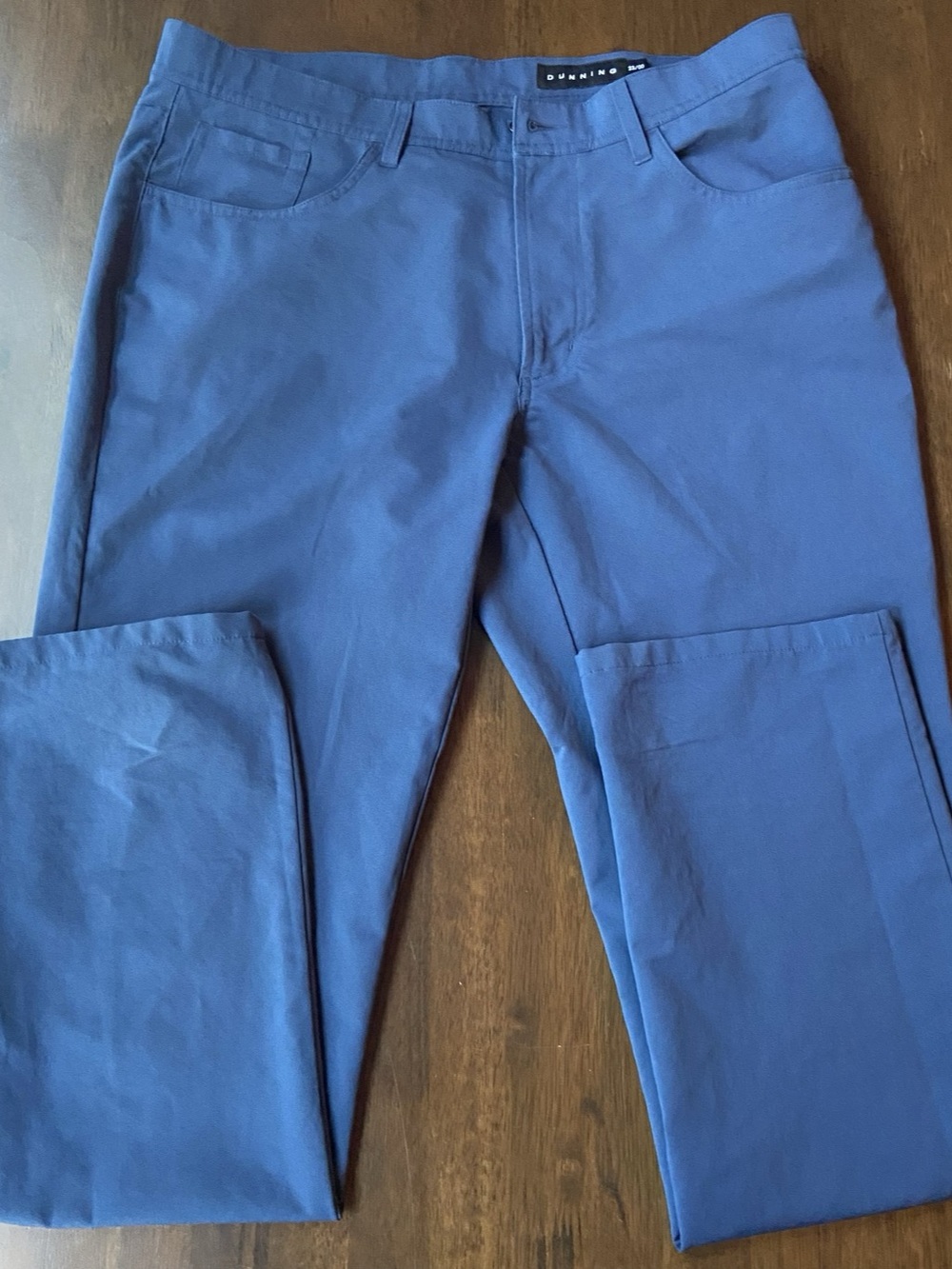 Dunning Golf Pants Mens 33x31 Blue Performance Stretch Flat Front Athletic Chino